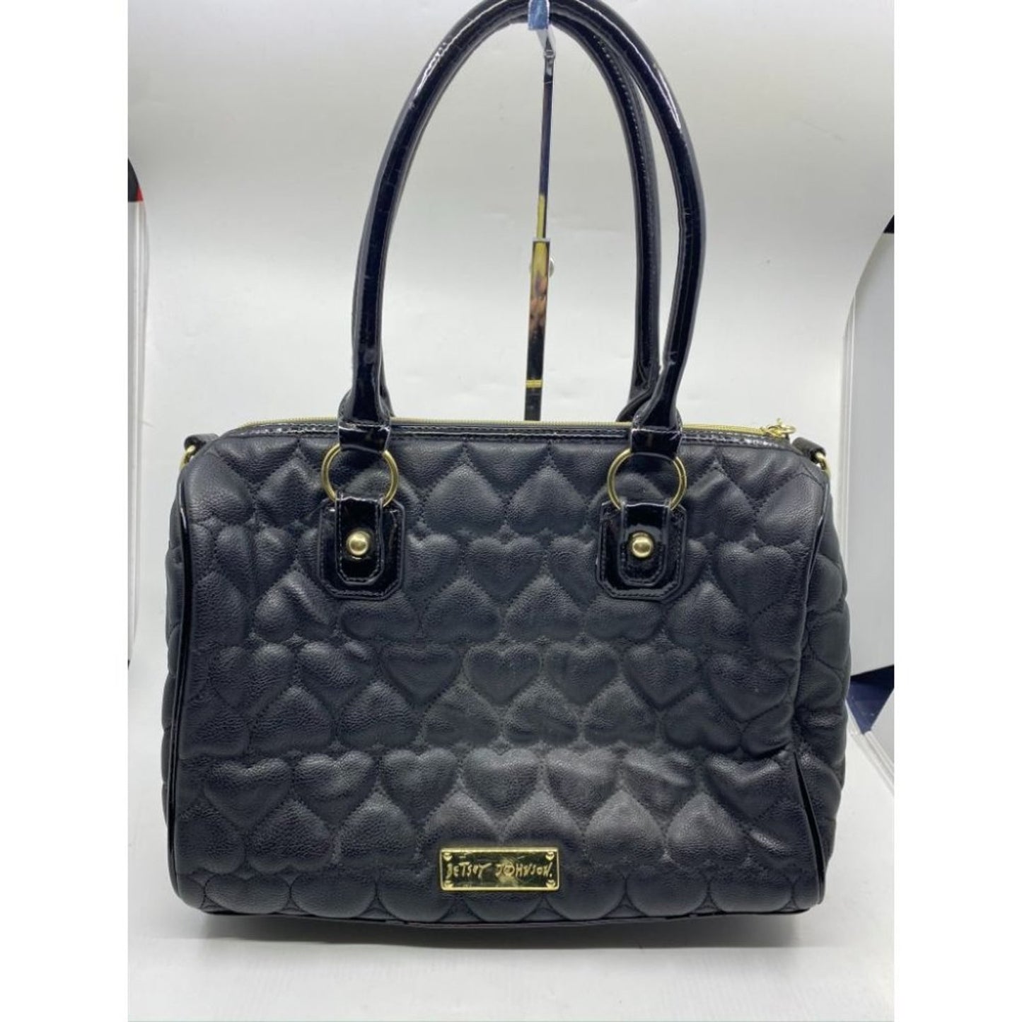 BETSEY JOHNSON Faux Leather Embellished Tote Bag