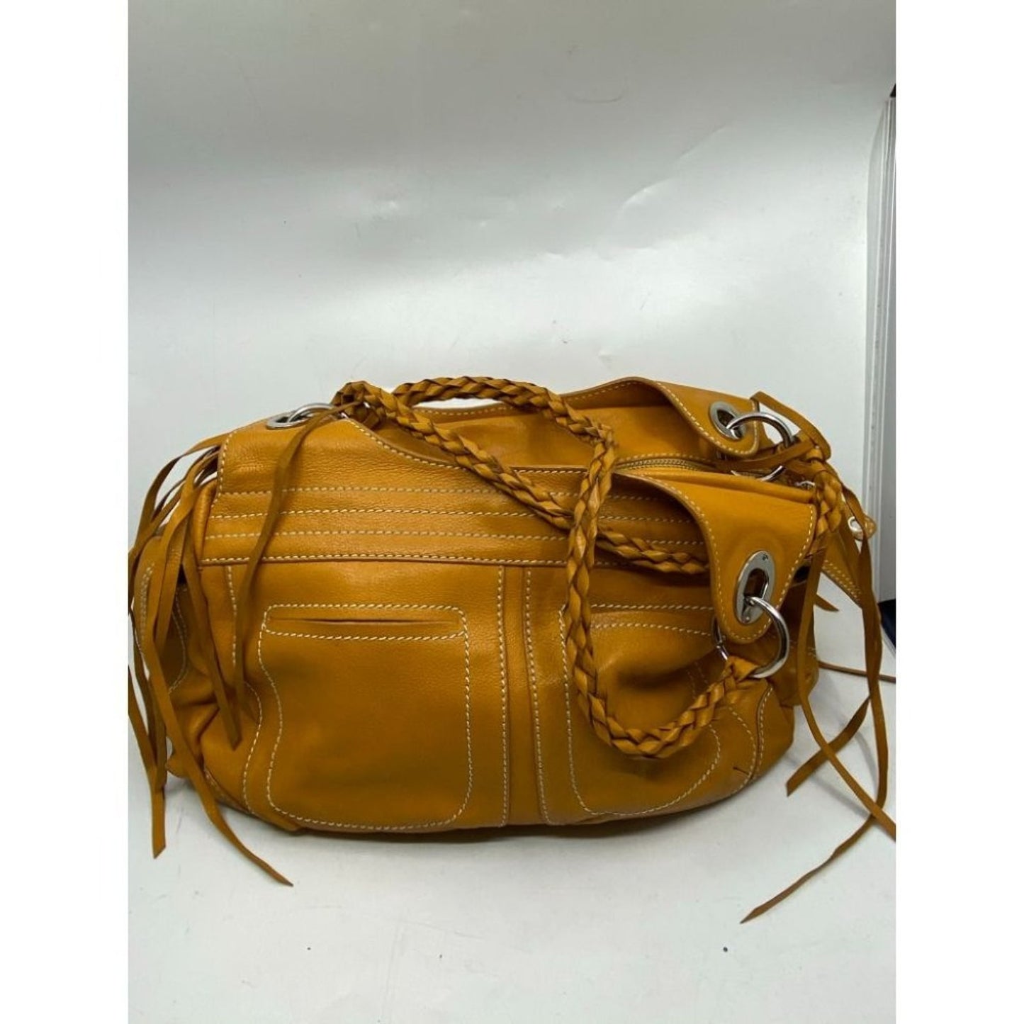 Sondra Roberts Orange Leather Shoulder/ Handbag