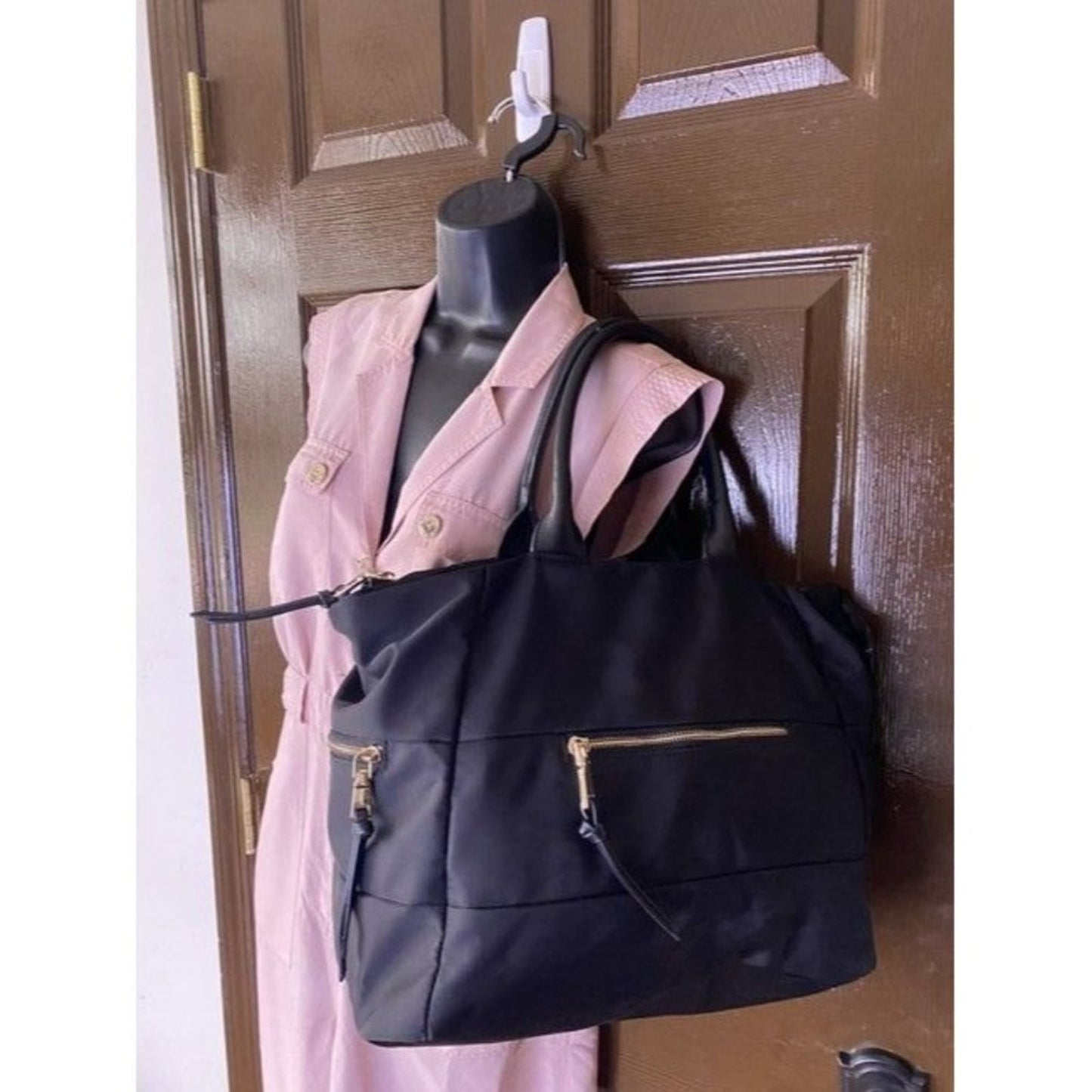 Light Weight Black Nylon Shoulder Bag