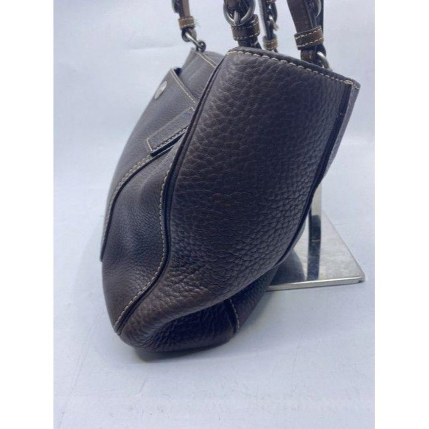coach medium bag handbag brown leather shoulder ba