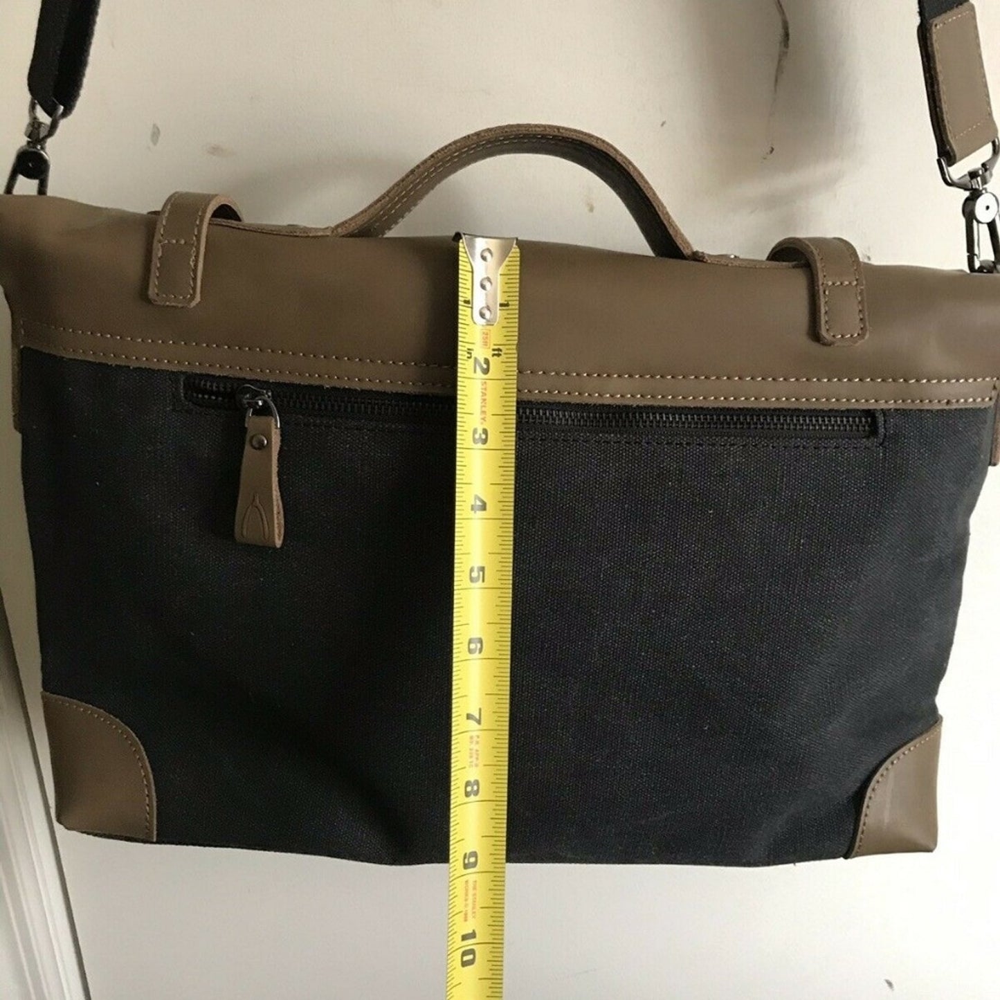 Annette Ferber Large Leather And Fabric Charcoal/B