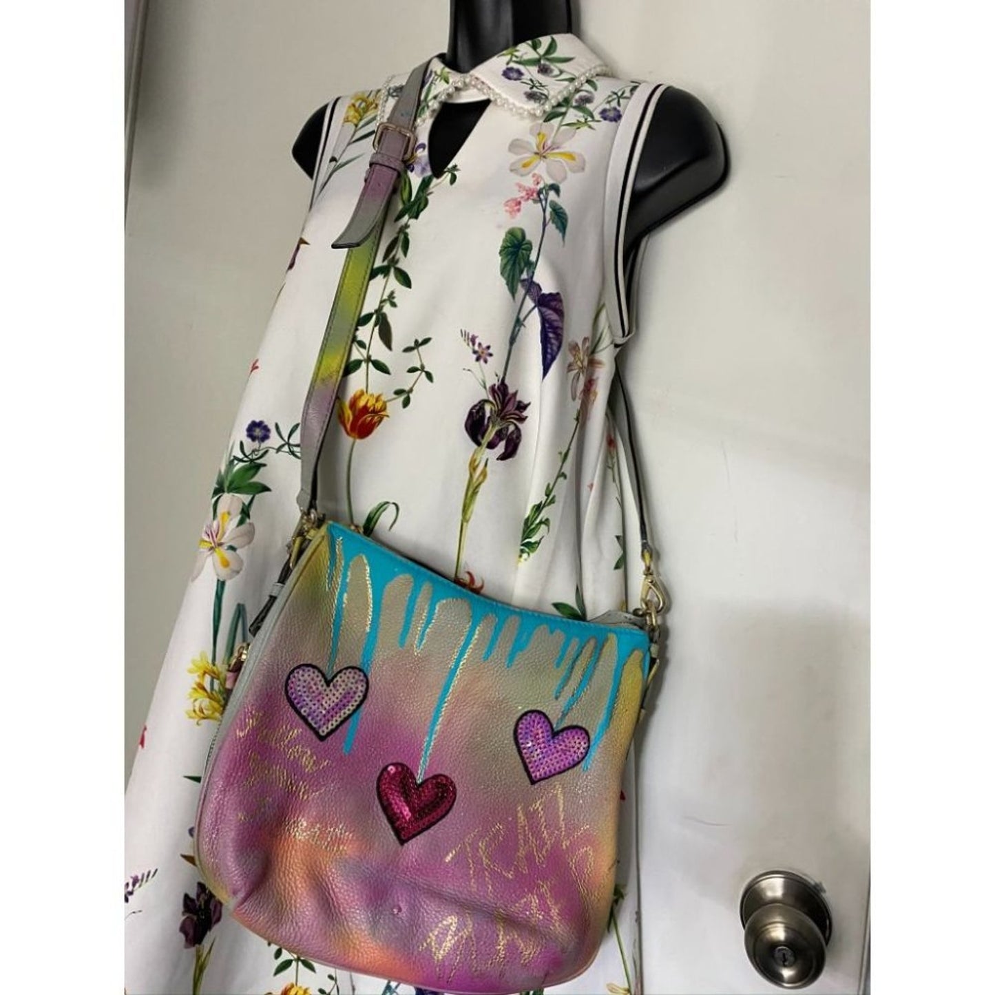 KATE Spade Customized Graffiti Blue Purple Yellow