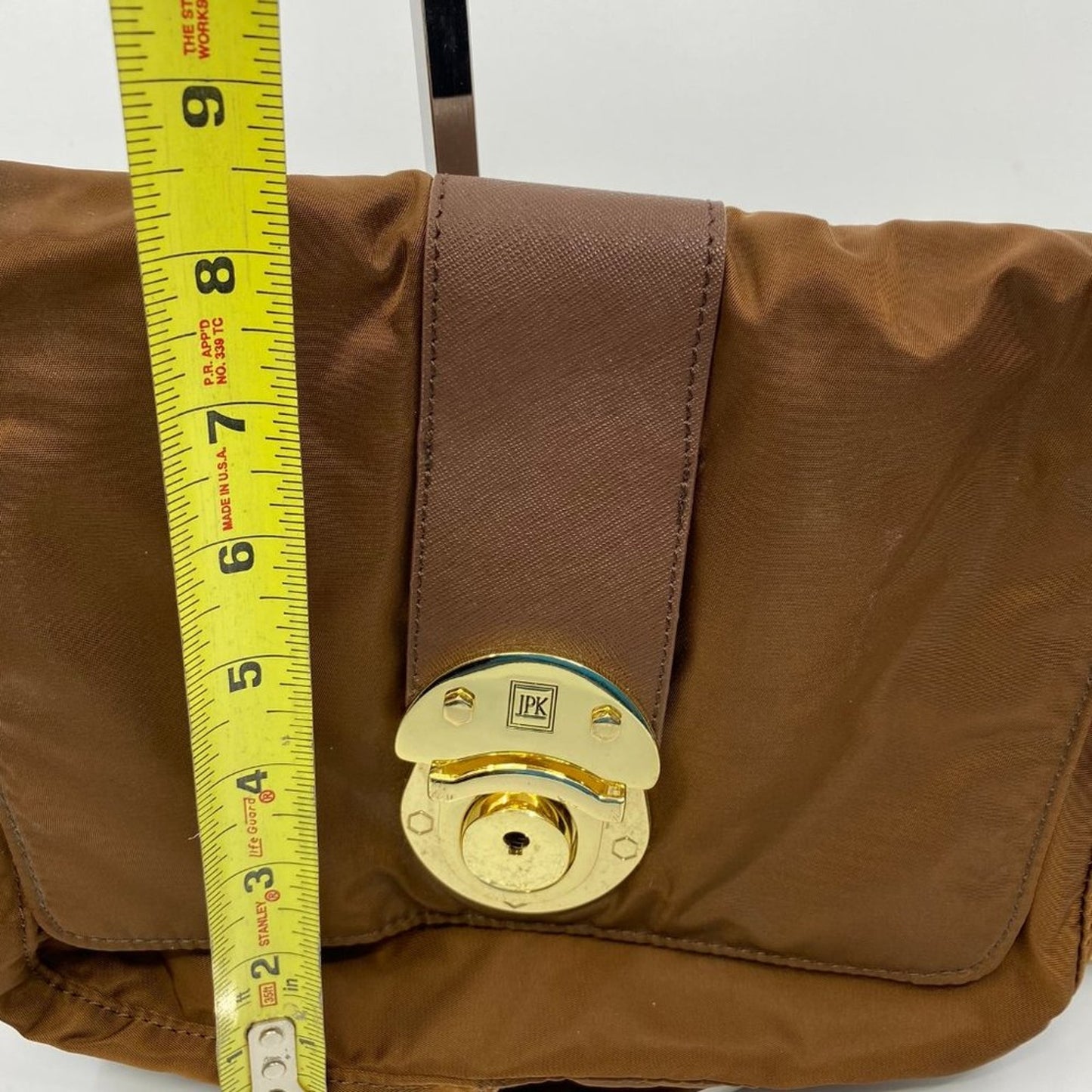JPK Paris Brown Nylon Shoulder Bag