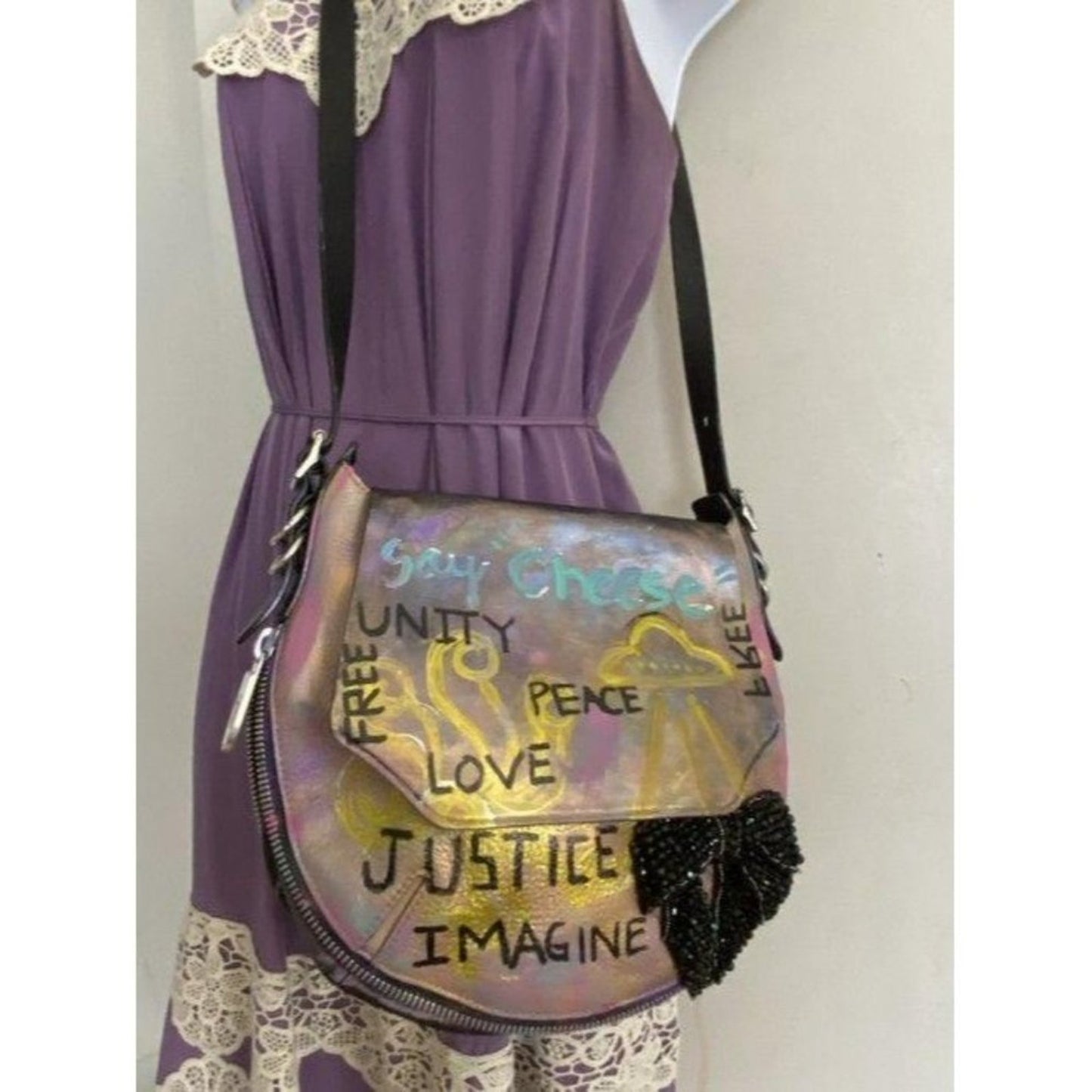 rag and bone customized multicolor leather shoulde