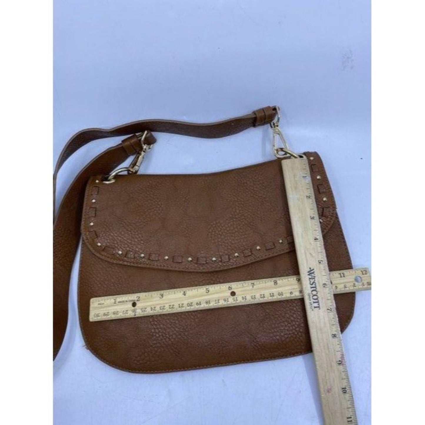steve madden brown leather cross body bag