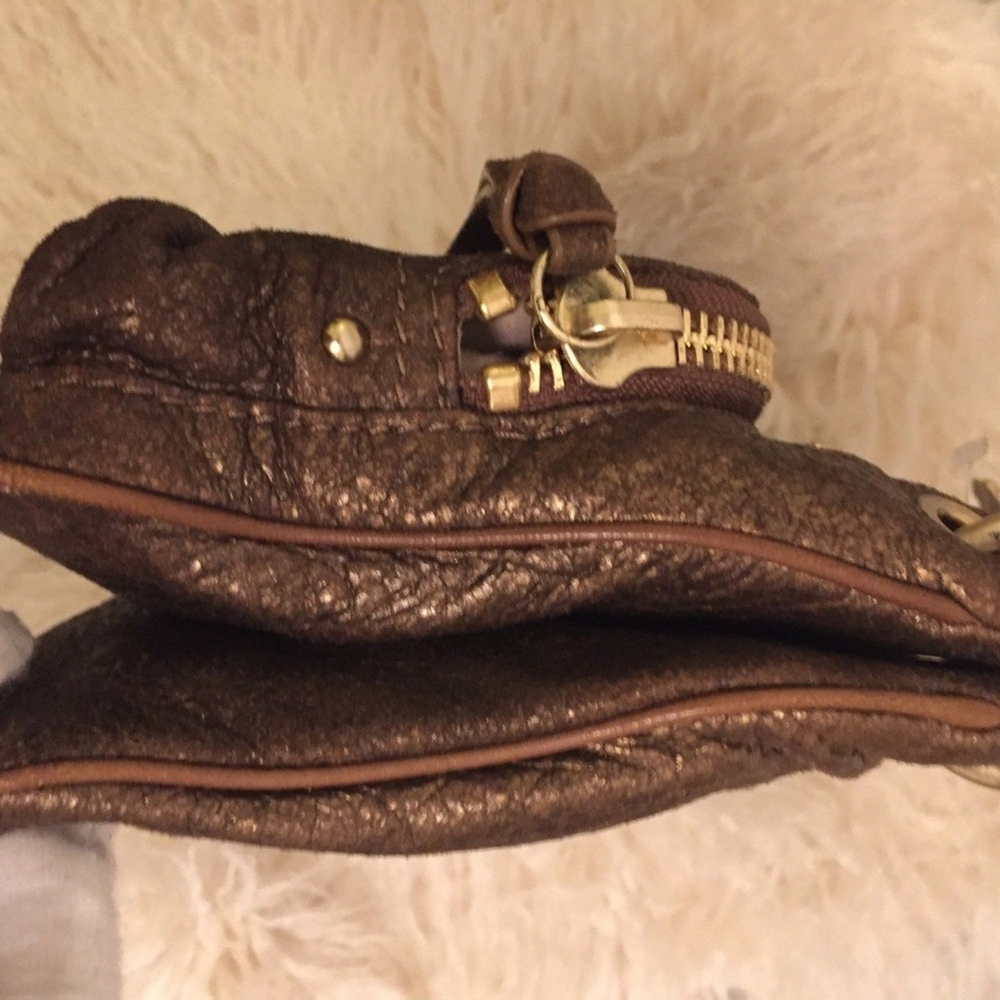 BOTKIER Mini Brown W/ Bronze Shimmer Clutch/ Mini