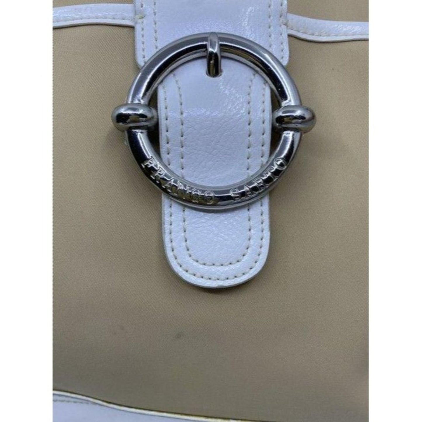 franco sarto bag white tan fabric tote