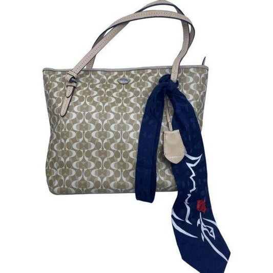 coach w w detachable specialty tie accent tan whit