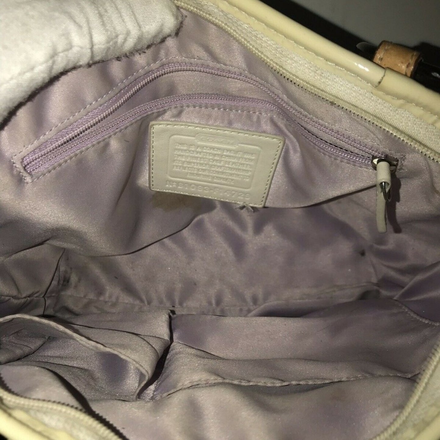COACH Cream Leather All Over Logo Handbag