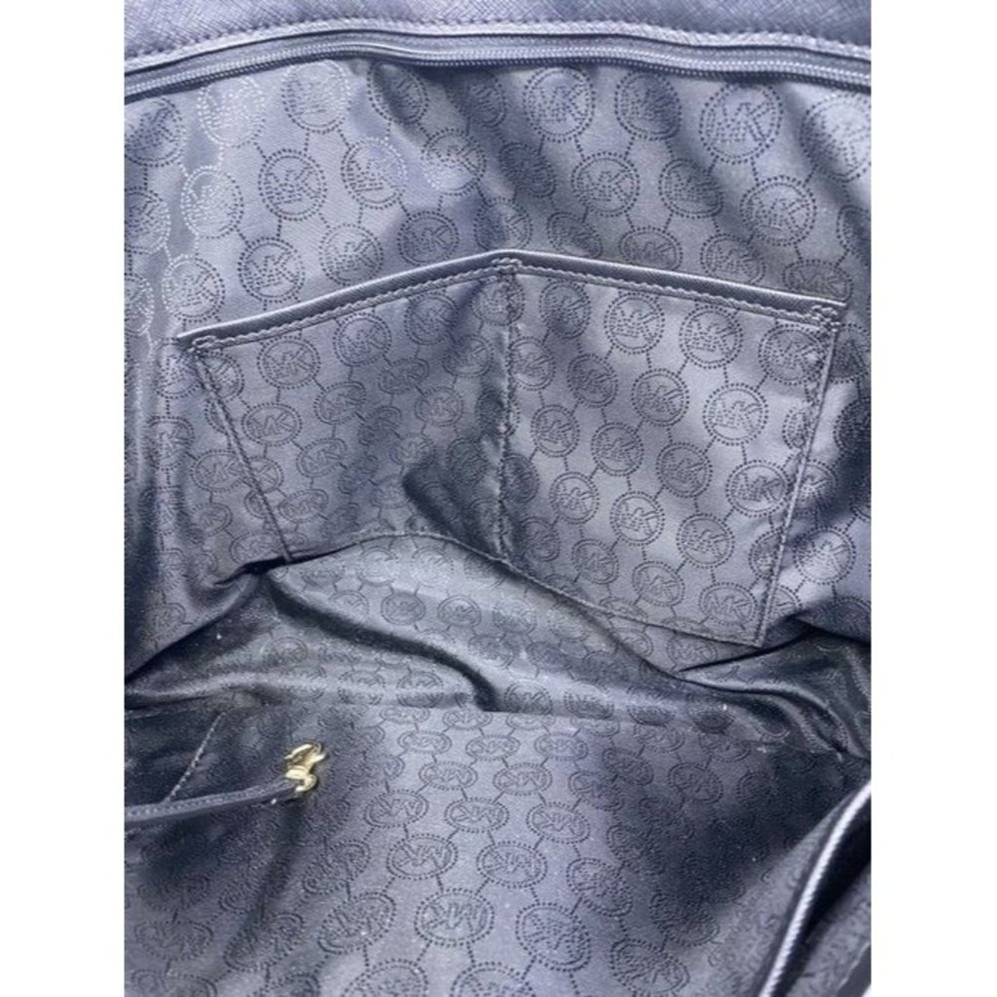 Michael Kors Jet Set Large Travel Top Zip Device Black Saffiano Leather …