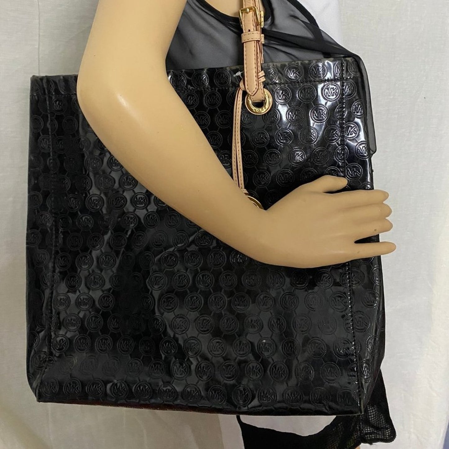 Michael Kors Large Black Patent Leather Tote Bag