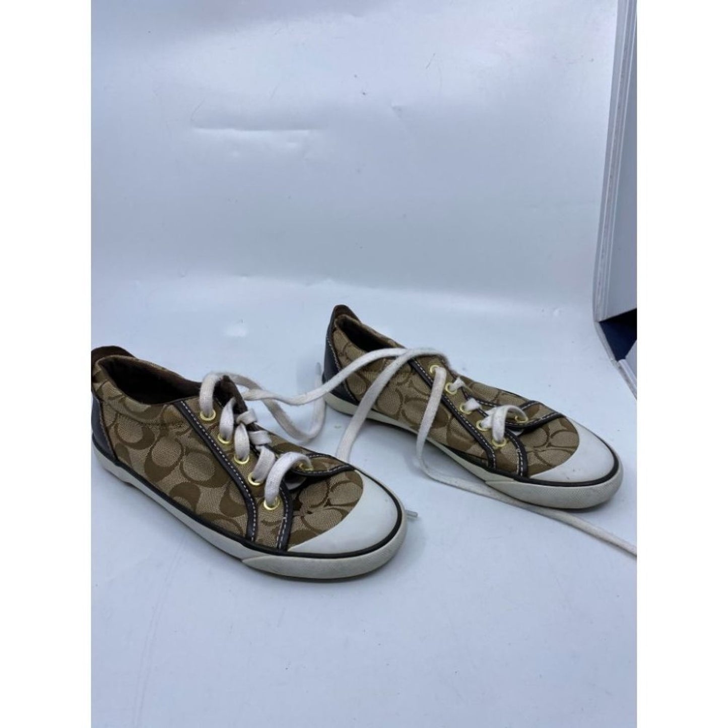 Coach White Tan Women's Sneakers Size 6B