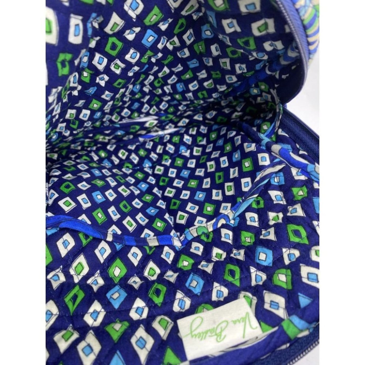 Vera Bradley Quilted Blue White Green Back Pack