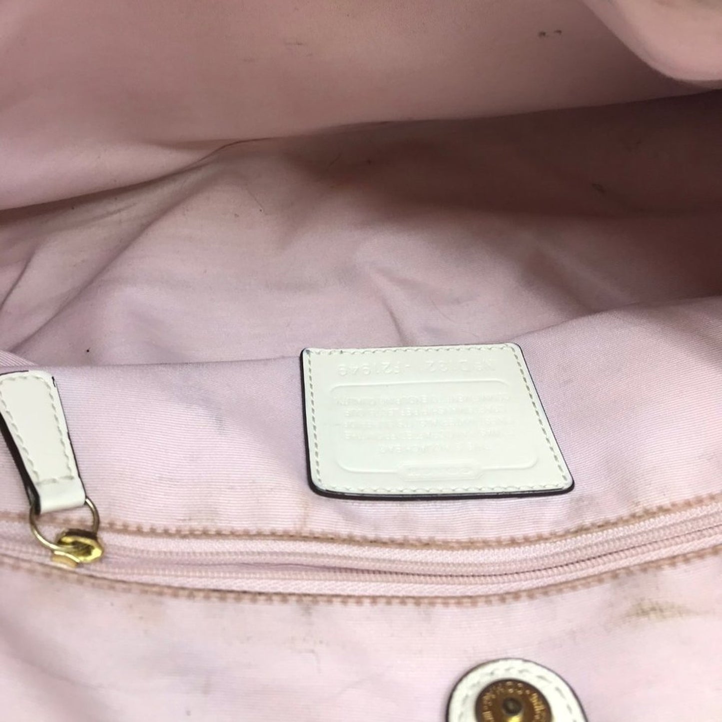 Coach Tan Cream Medium Fabric Shoppers Tote Bag