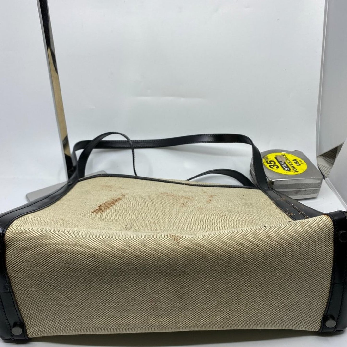 BALLY Vintage/ Khaki Canvas And Lether Handbag