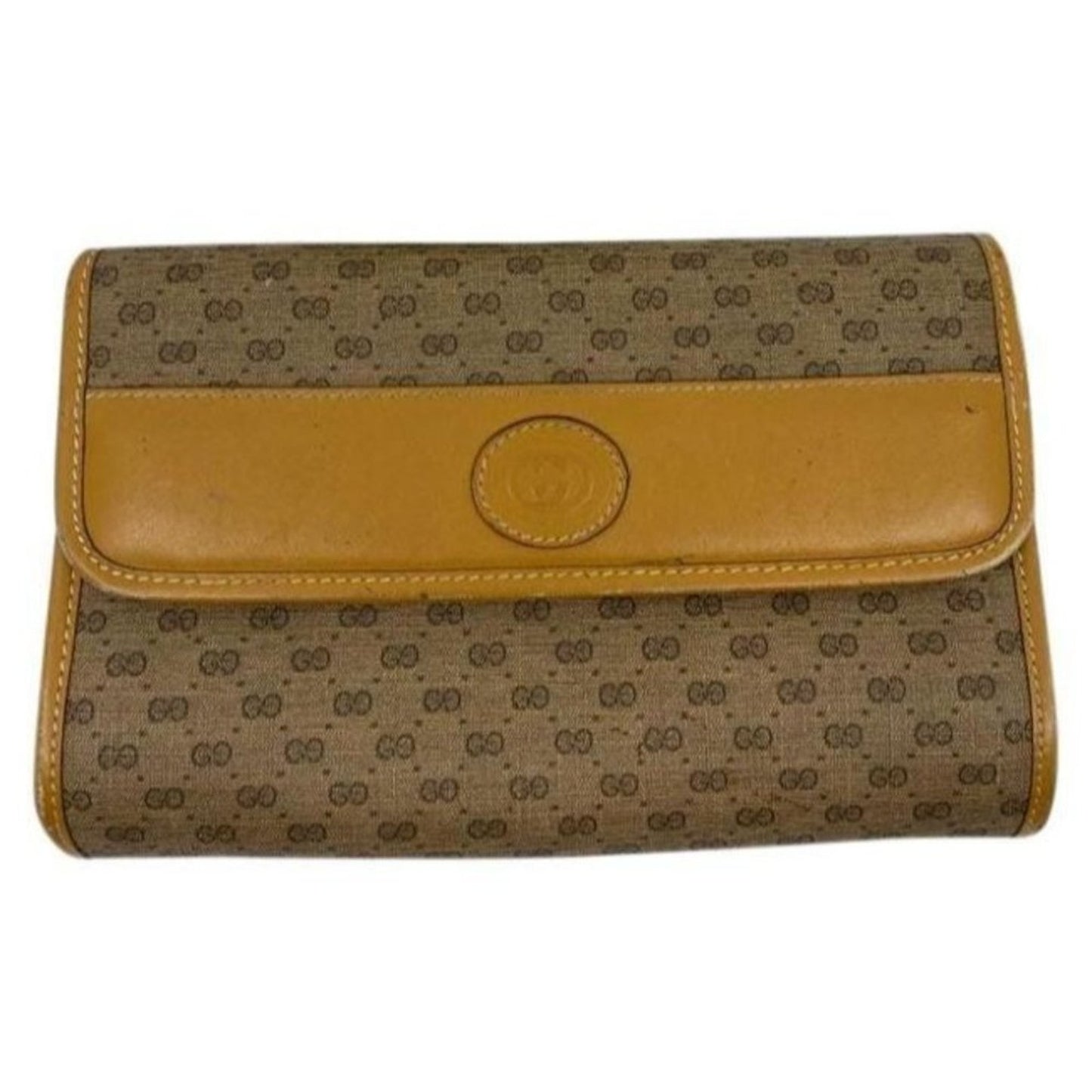 GUCCI Vintage Flap Coated Canvas Crossbody Bag