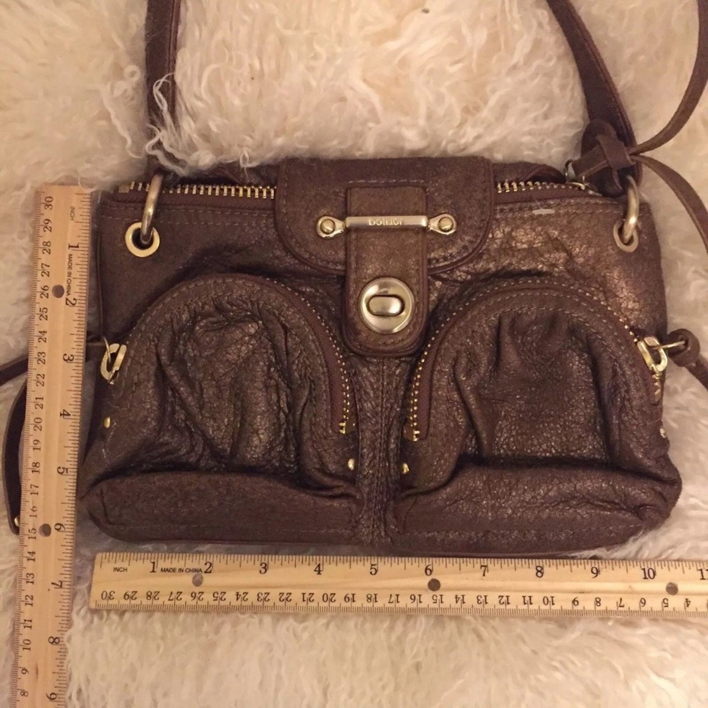 BOTKIER Mini Brown W/ Bronze Shimmer Clutch/ Mini