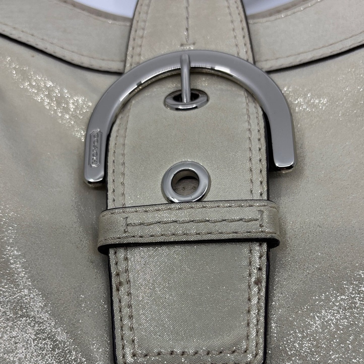 Coach Shimmering Cream Shoulder Bag