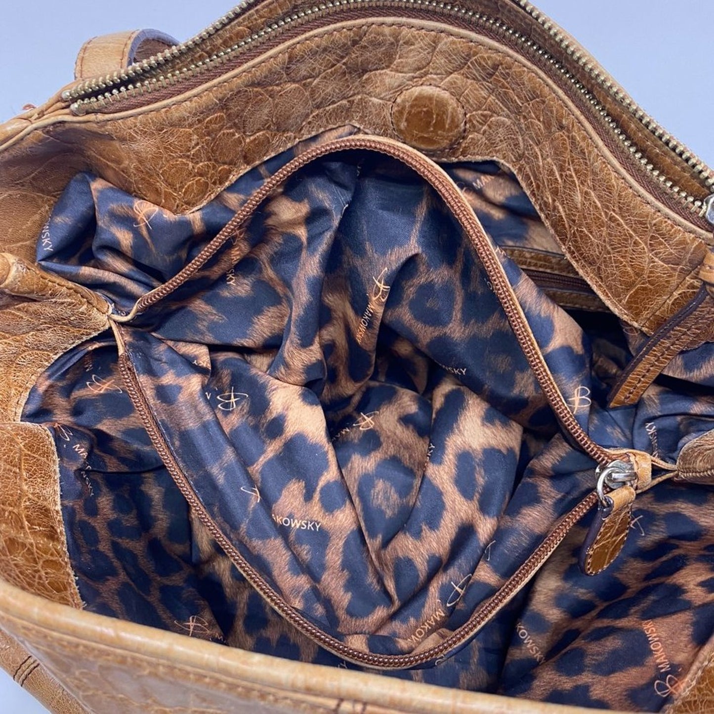 B. Makowsky Aligator Print Large Sholder Bag