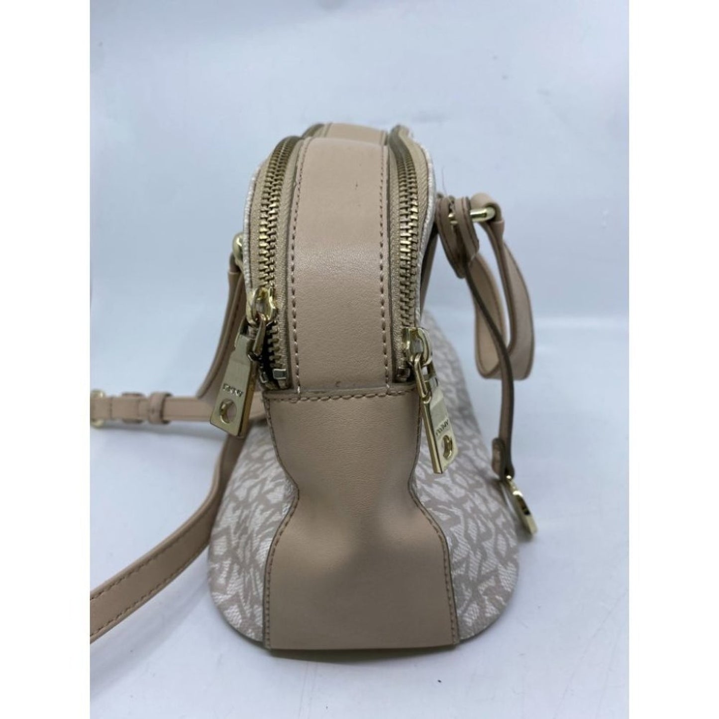DKNY Tan Gray Faux Leather Crossbody Bag