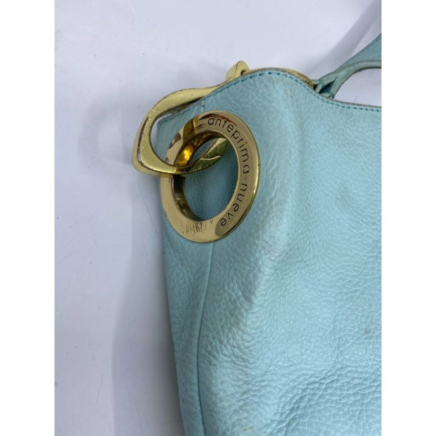 Anteprima Nueve Aqua Faux Leather Shoulder Bag