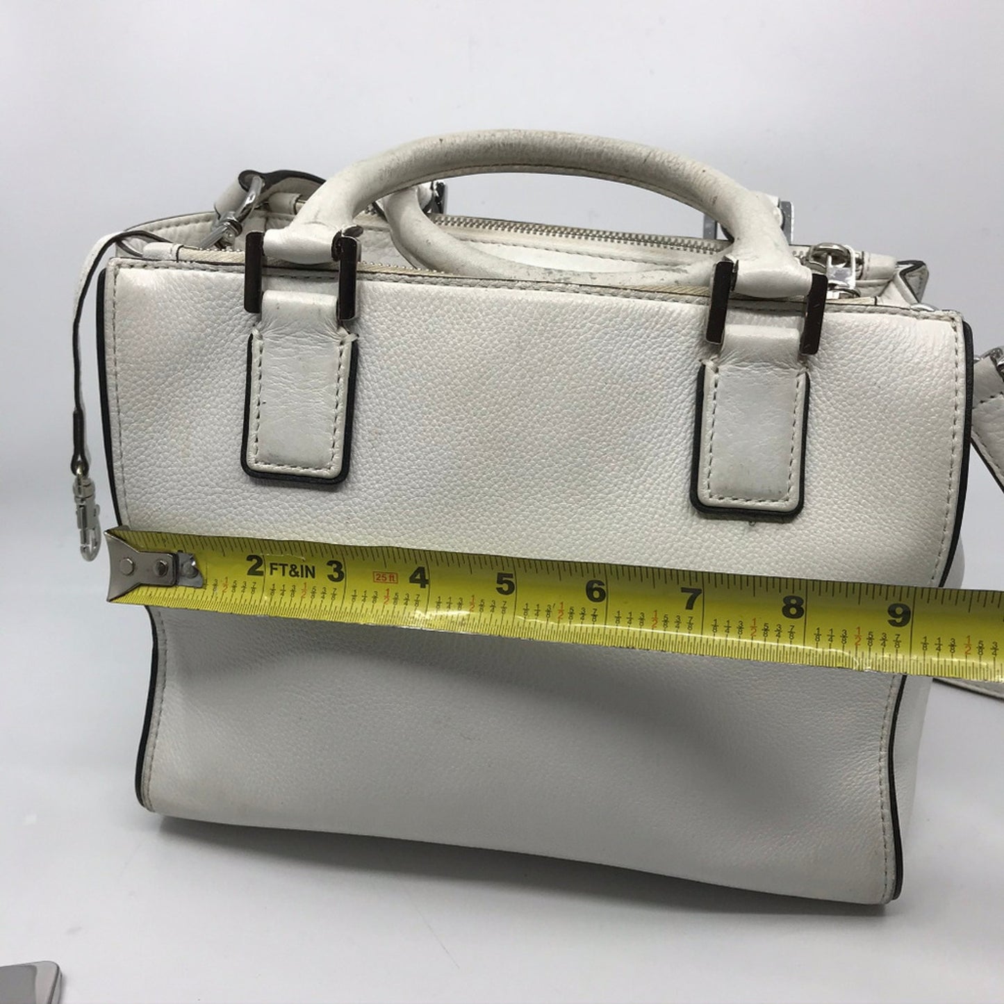 Michael Kors White M Leather Crossbody Bag