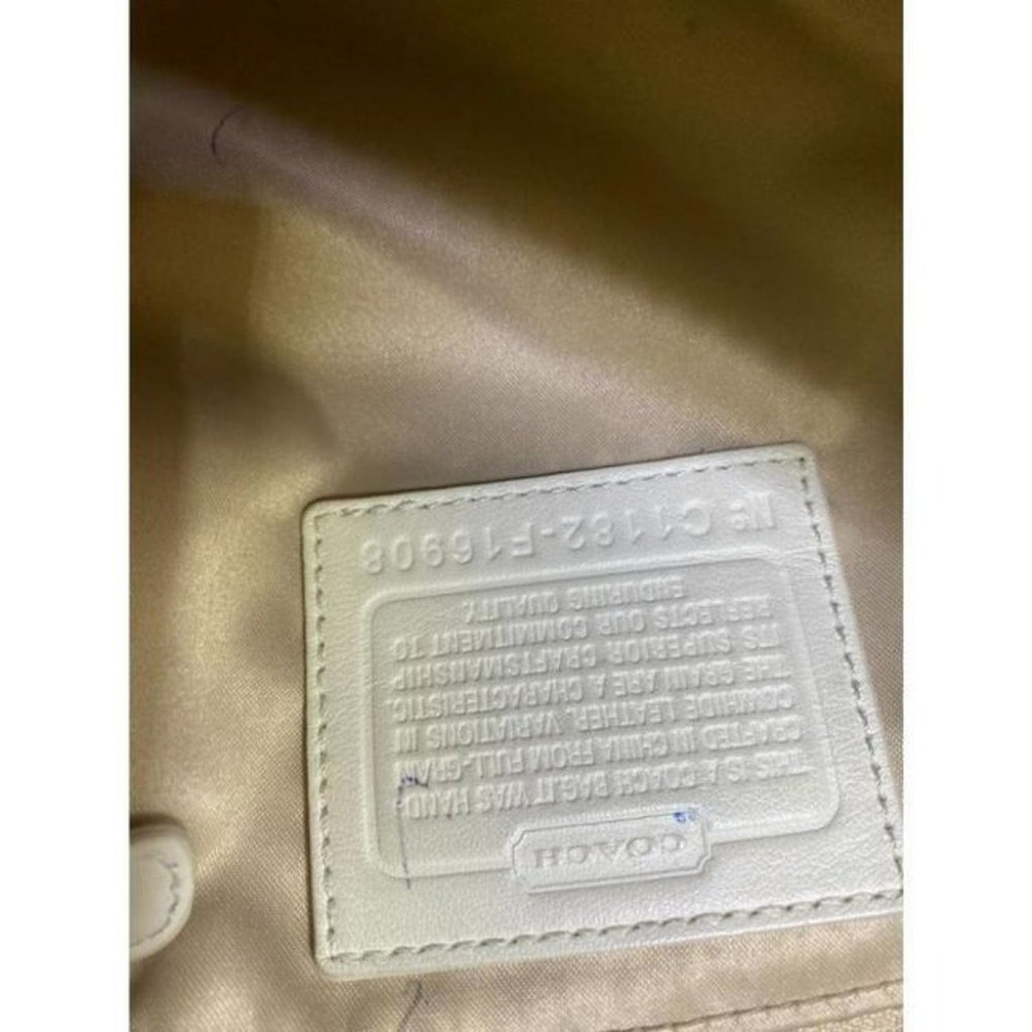 Coach Large White Leather Hobo Bag