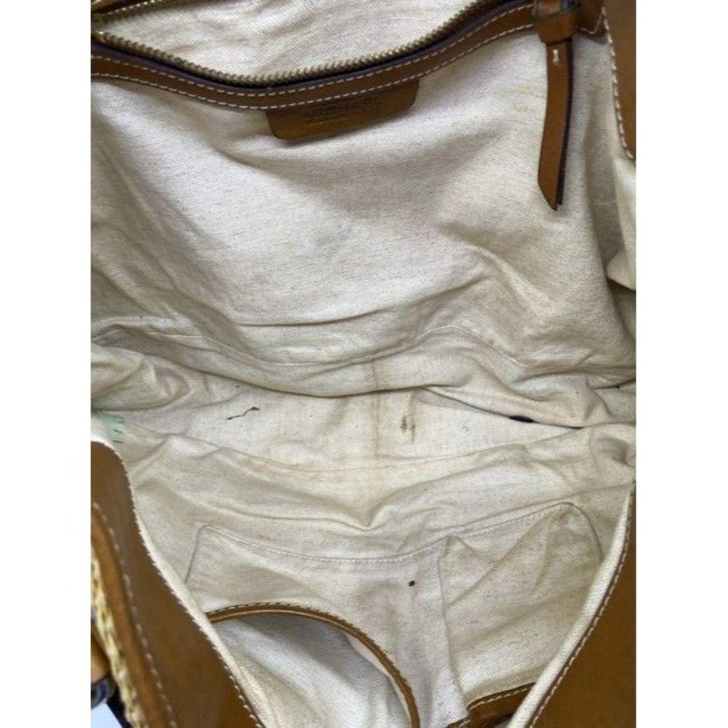 michael kors in need of tlc brown wicker shoulder