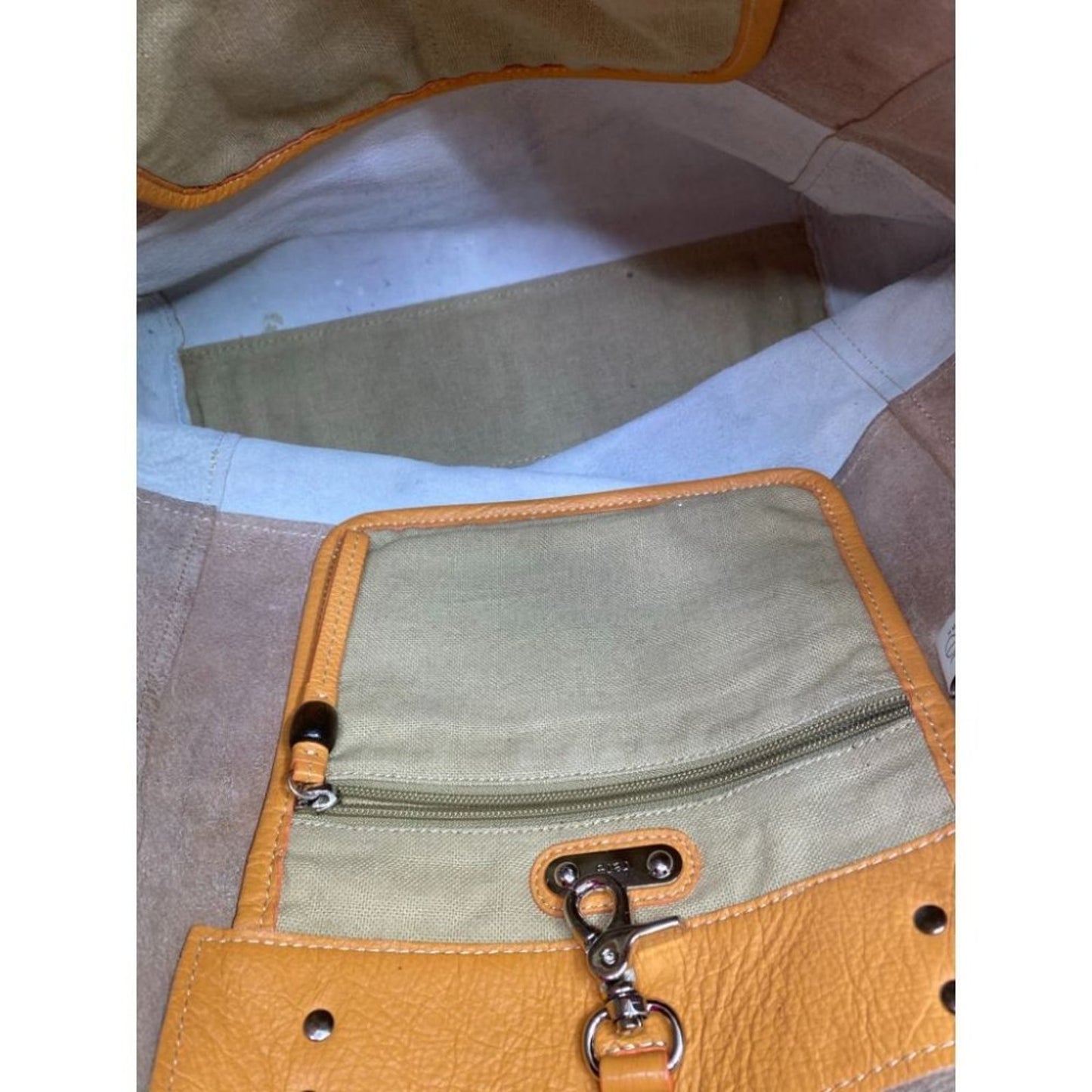 Rafe Women's Orange Gold Leather Handbag