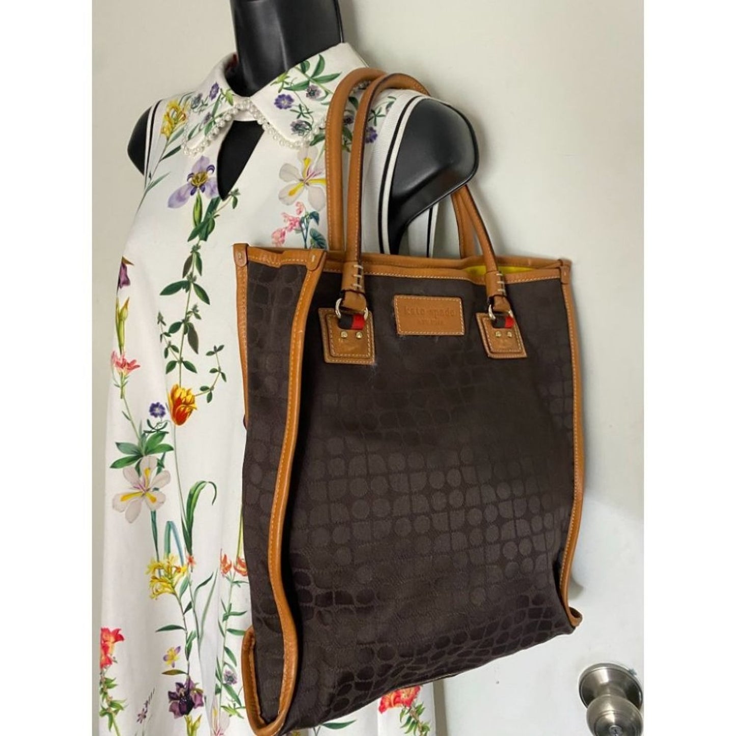 KATE Spade Women's Large Brown Fabric Tote Bag