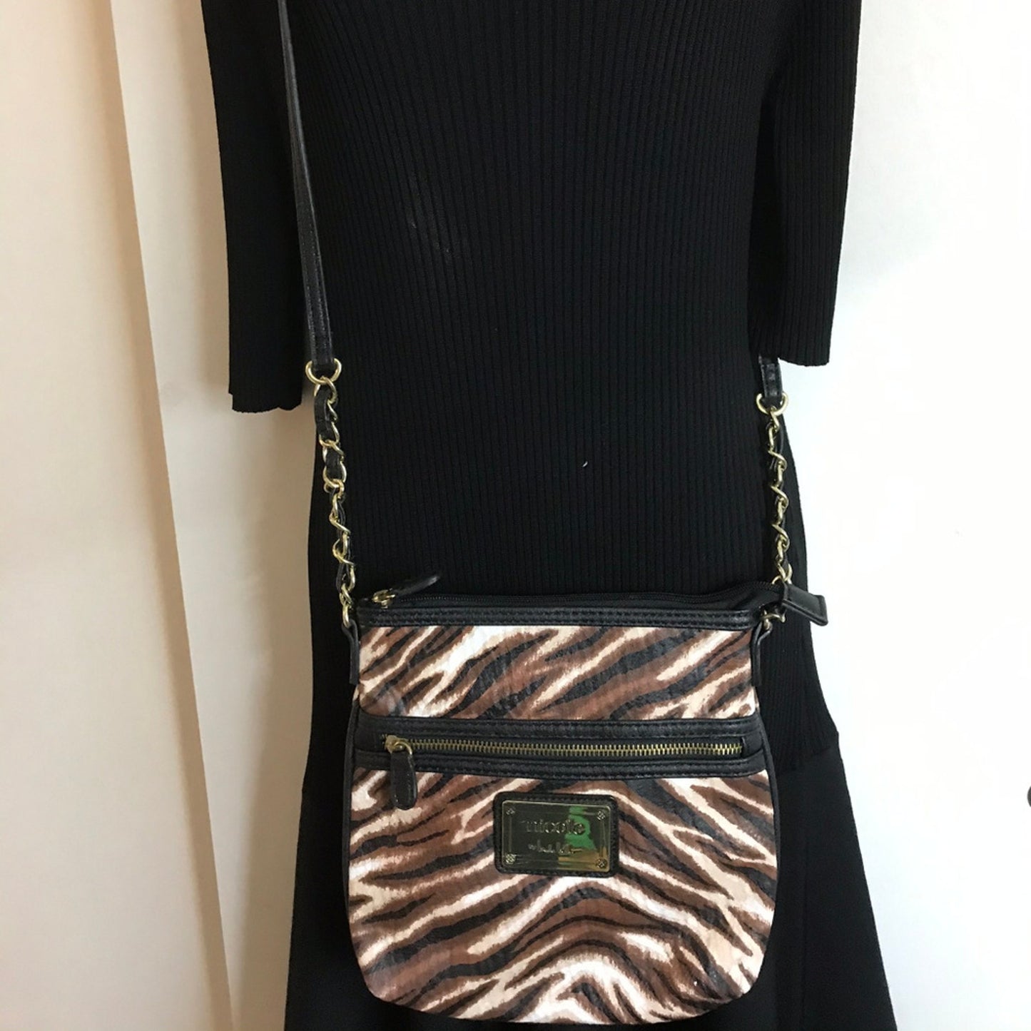 Nichole Tiger Skin Pattern Crossbody Bag