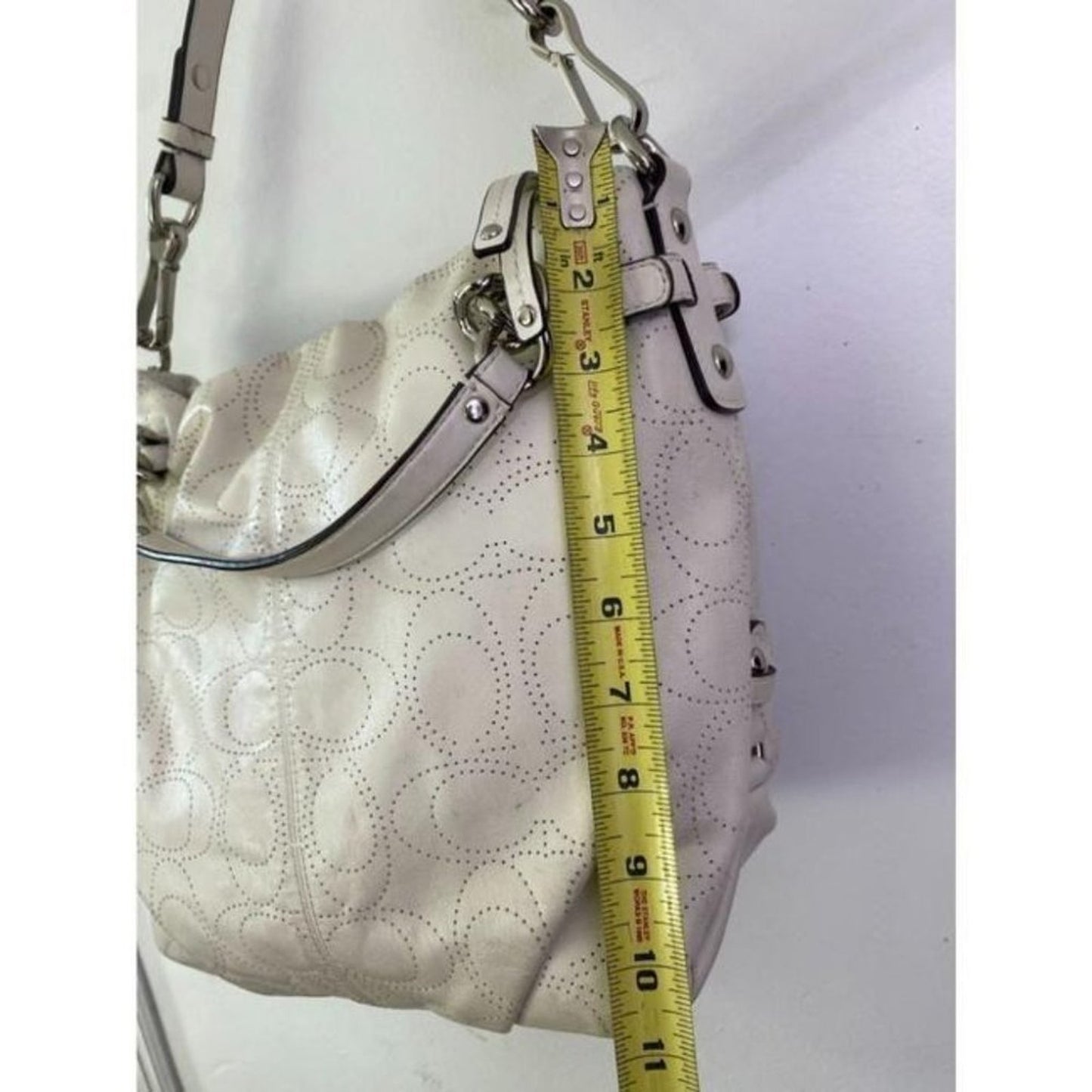 Coach Large White Leather Hobo Bag