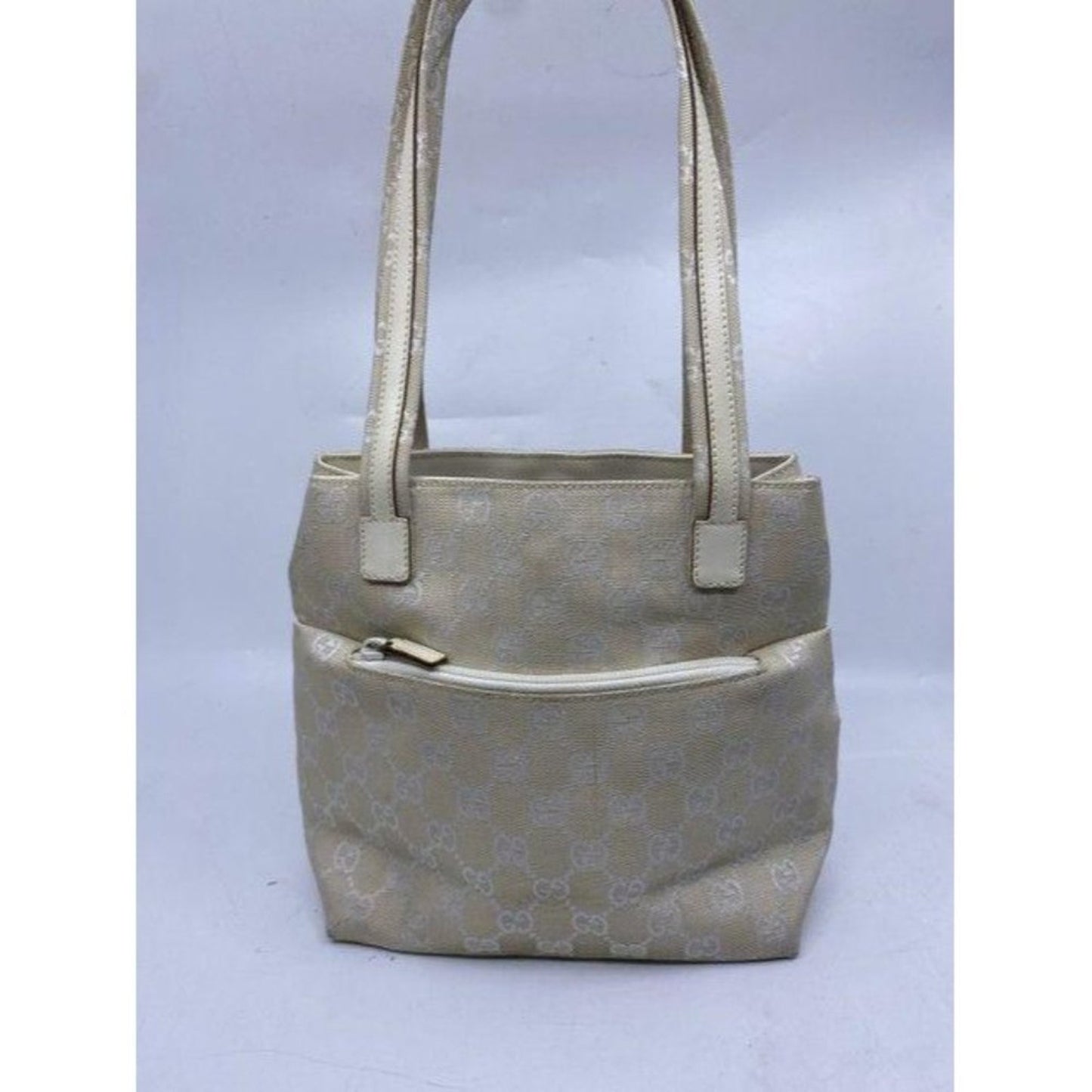 gucci vintage white jacquard fabric shoulder bag