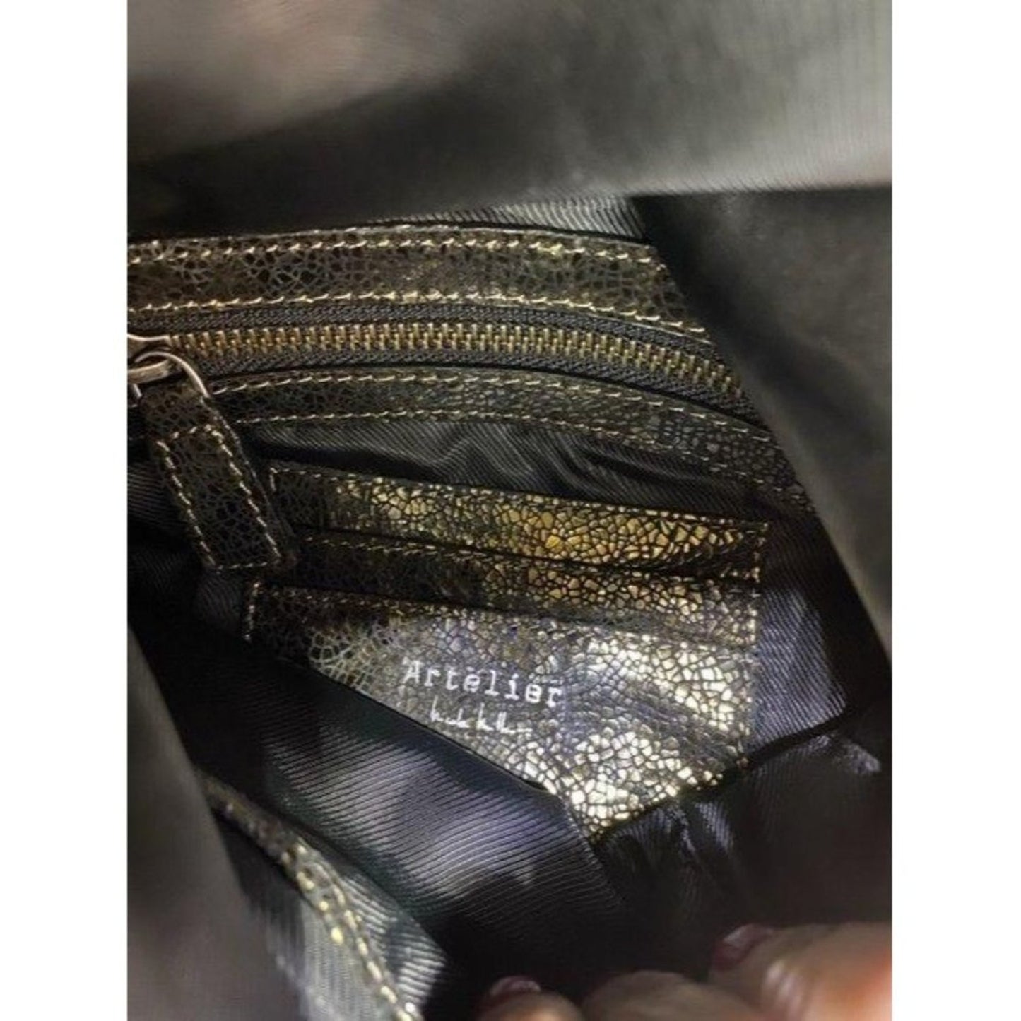 Nicole Miller Msrp Black Gold Leather Cross Body B