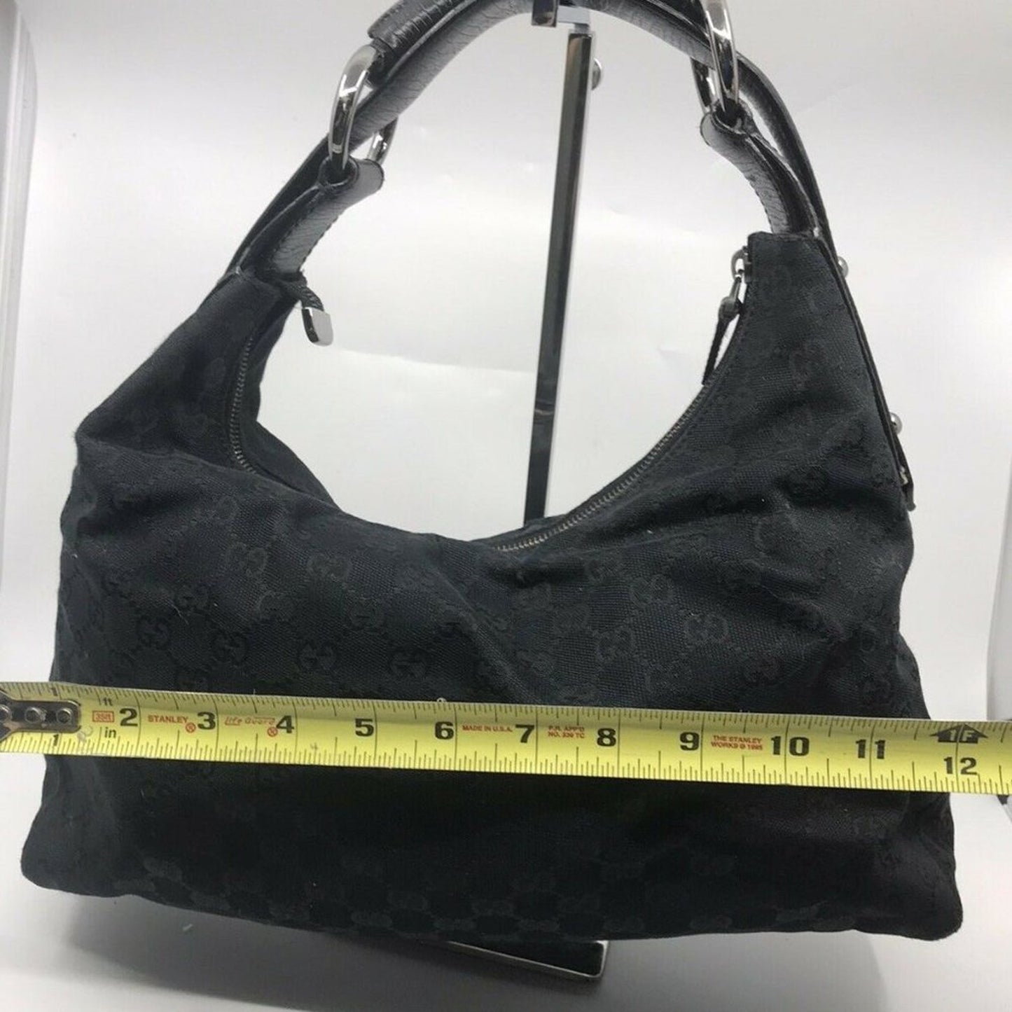 GUCCI Black Hobo Bag W/ Customized Vintage Bee