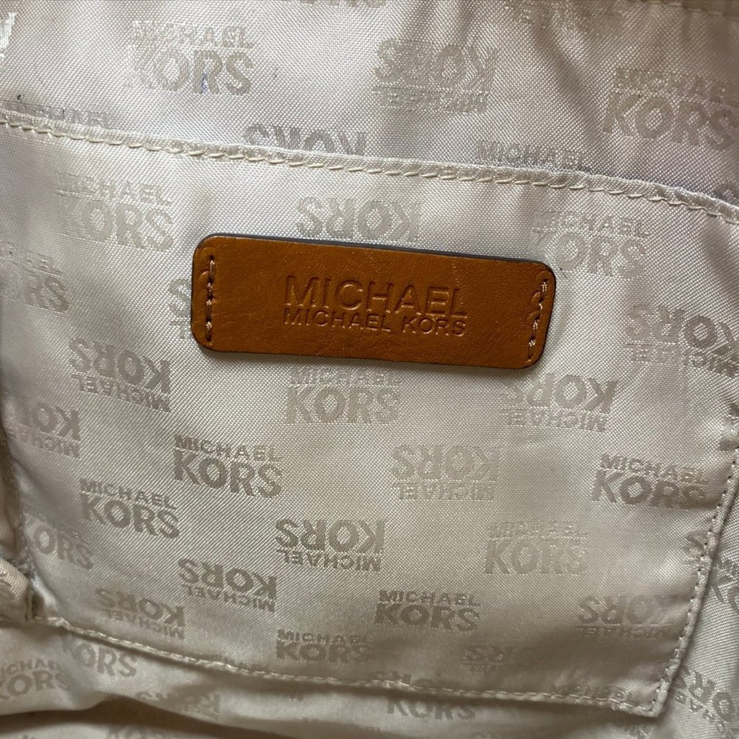 Michael Kors XL Yellow/White Canvas Fabric Handbag
