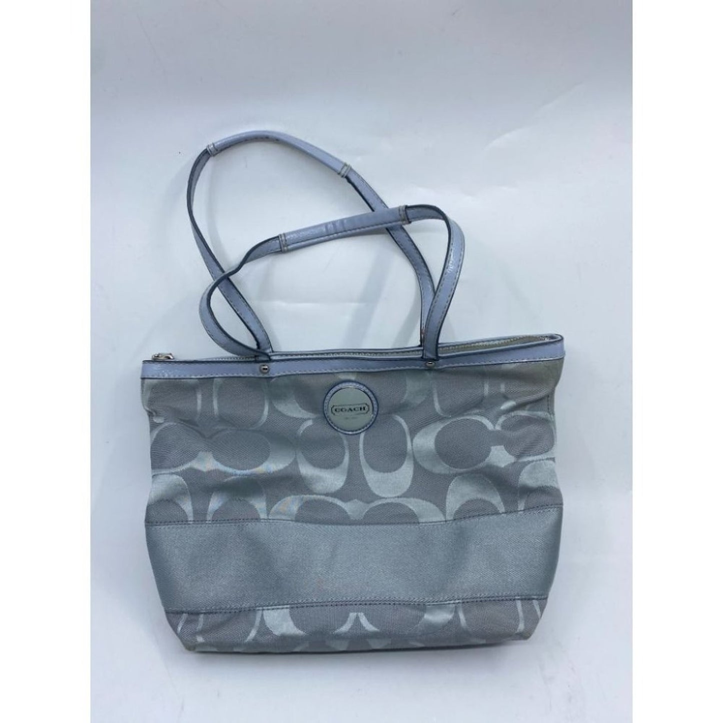 Coach Gray Jacquard Fabric Long Strap Tote Bag