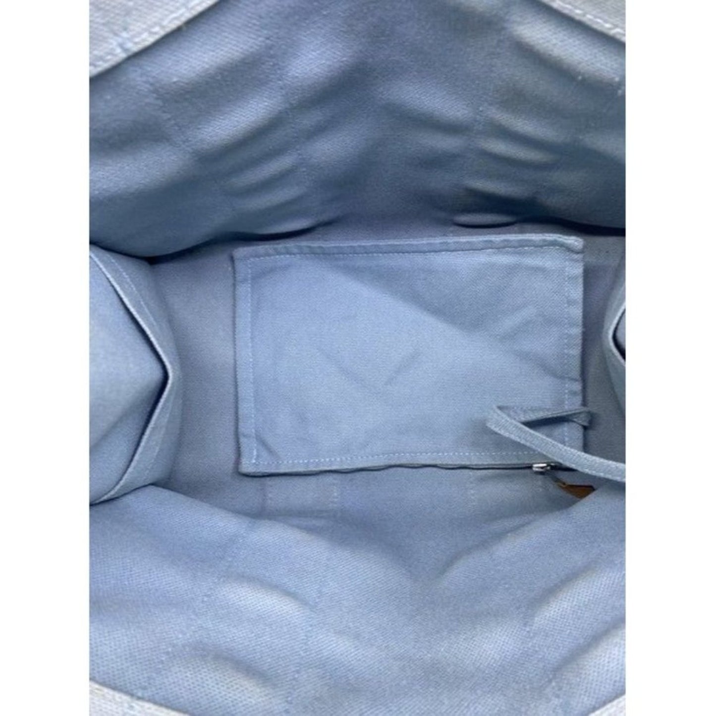 Hermes Deauville Toile Plage Mm Blue Cotton Tote