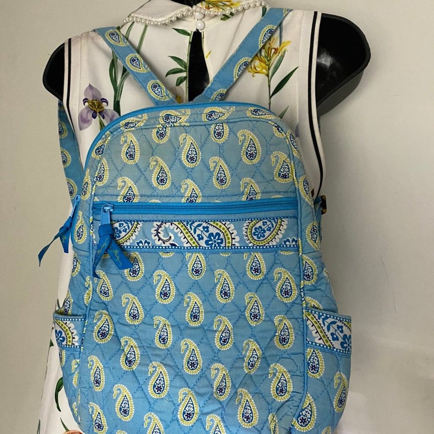 VERA BRADLEY Light Blue Fabric Small Backpack