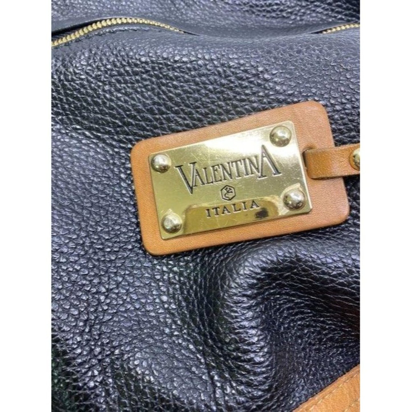 valentina black orange shoulder bag
