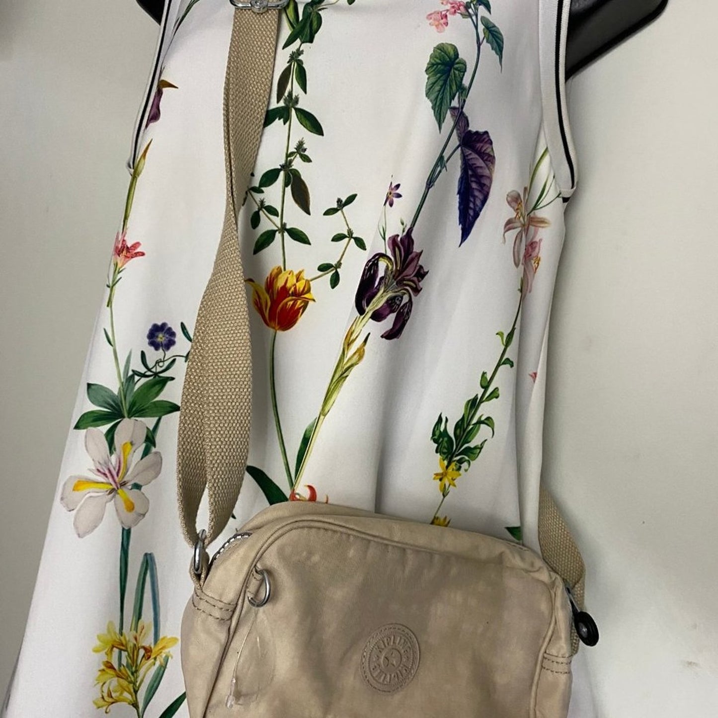 Kipling Tan Nylon Mini Crossbody Bag