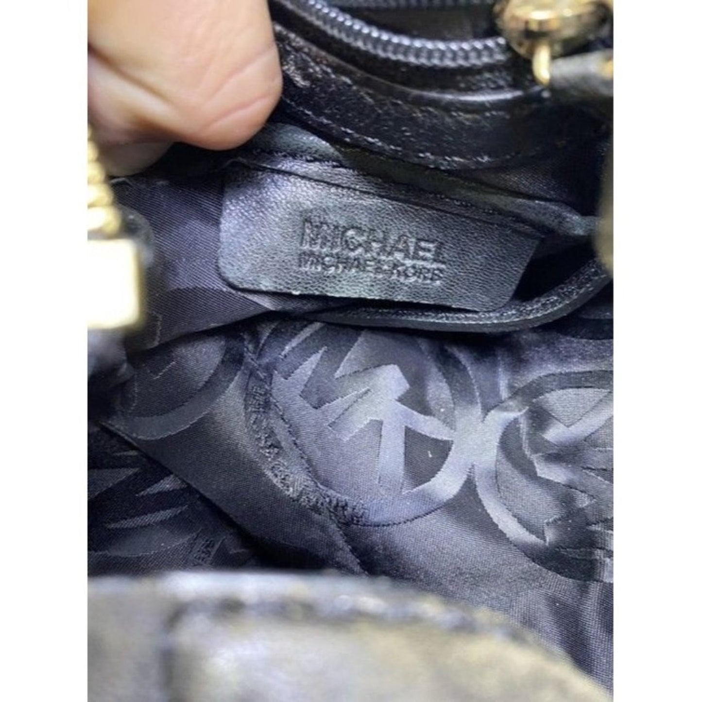 Michael Kors Side Zippers Blkack Leather Shoulder