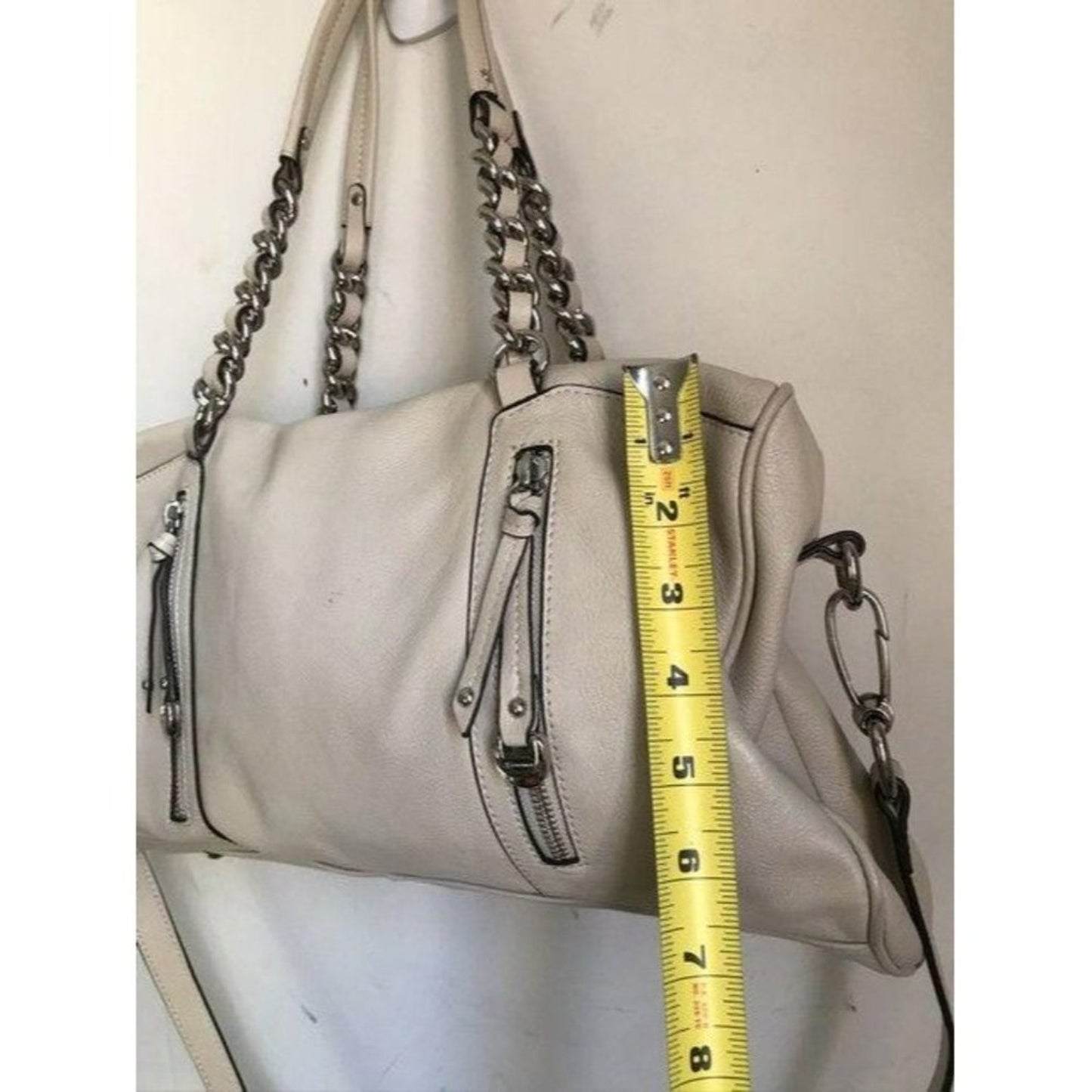 b makowsky cream leather shoulder bag