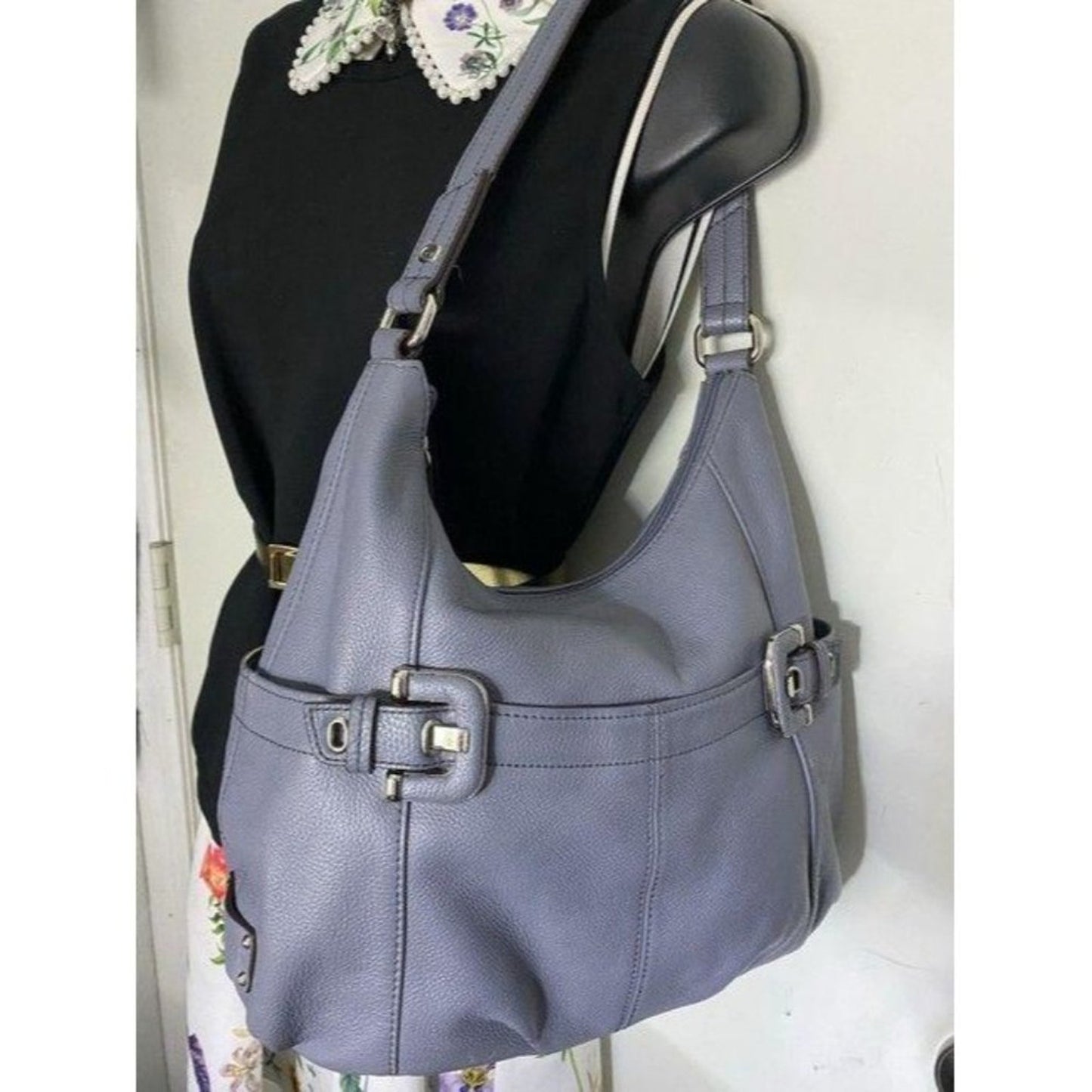 tignanello bag light purple leather tote