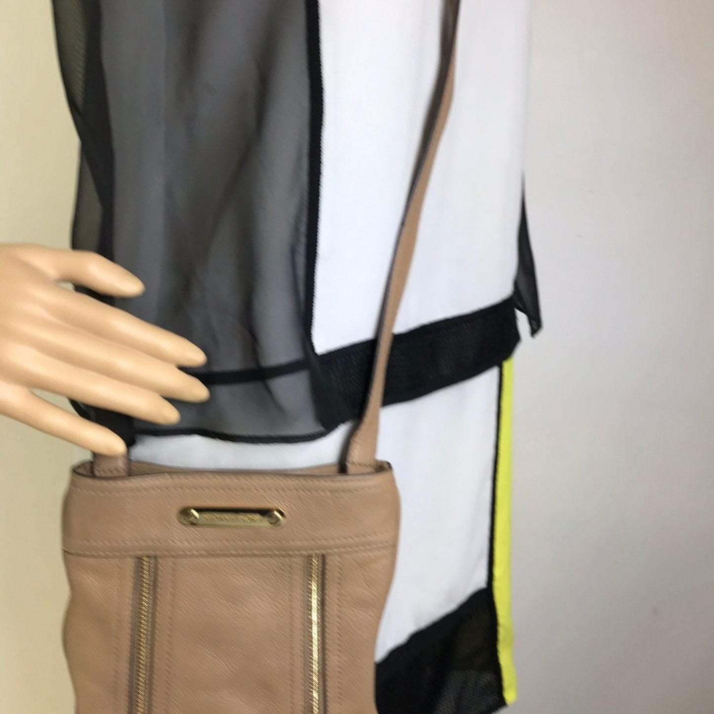 MK Leather Crossbody Bag Zipper Front