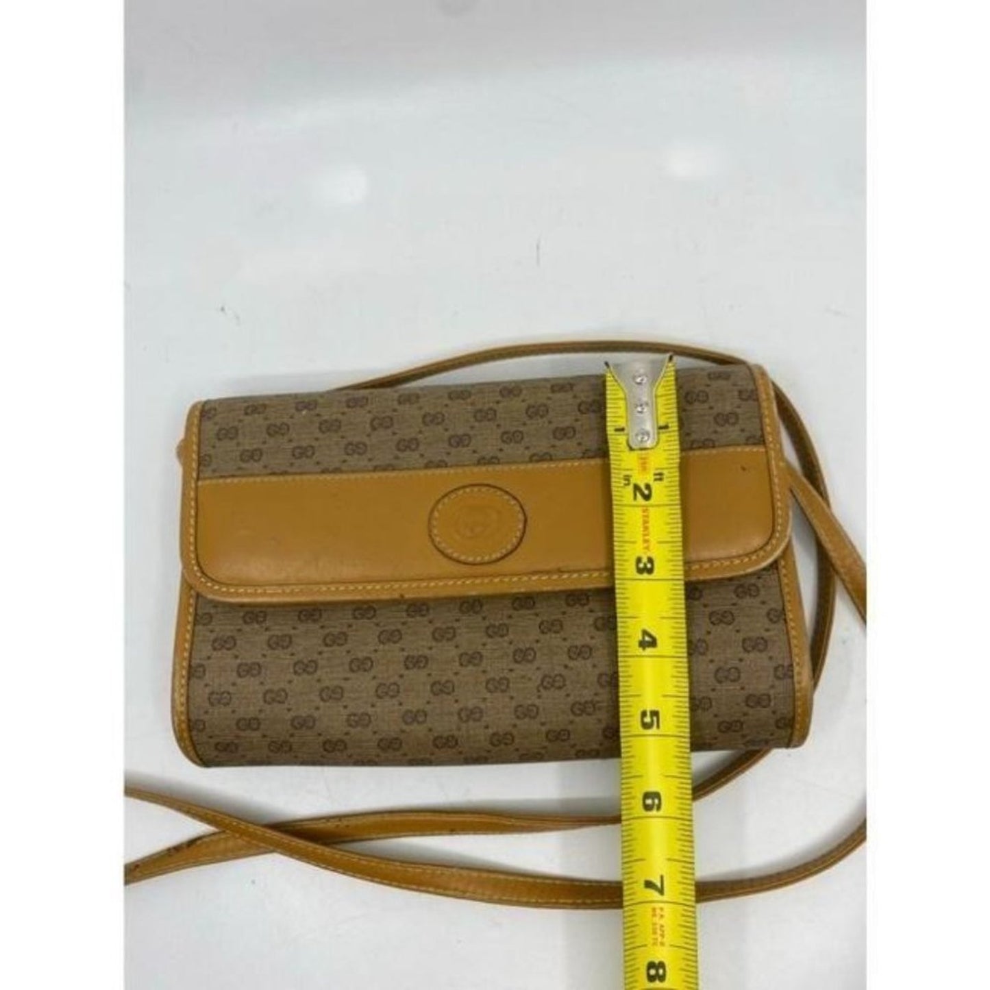 GUCCI Vintage Flap Coated Canvas Crossbody Bag