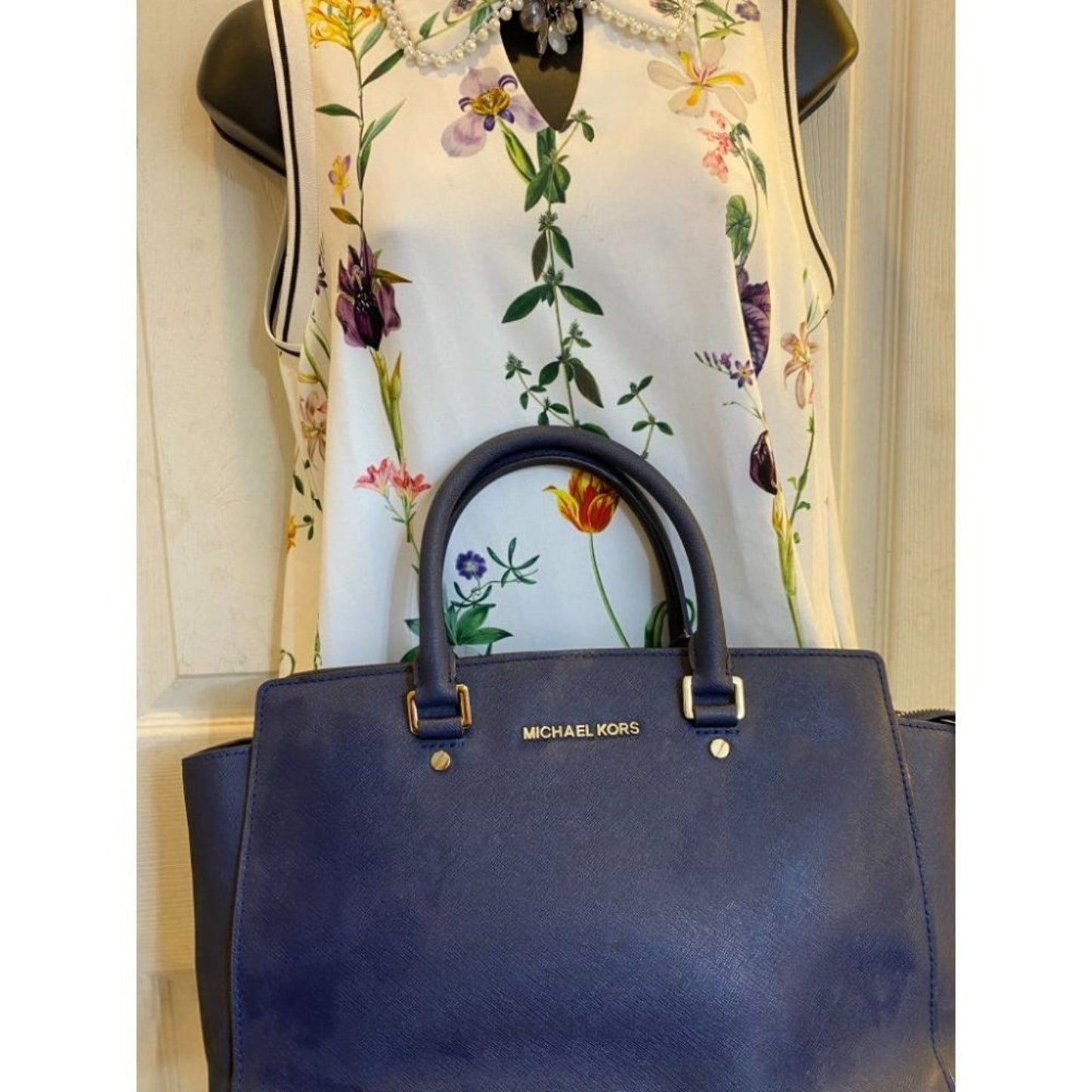 Michael Kors Blue Selma Bag MSRP $390