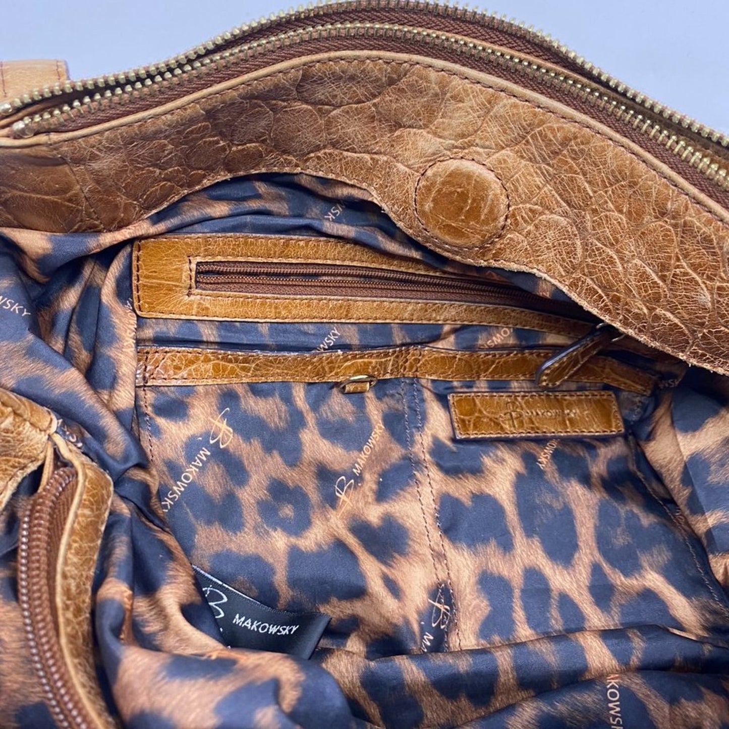 B. Makowsky Aligator Print Large Sholder Bag