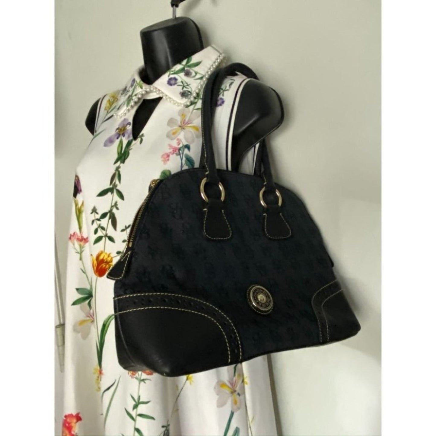 Dooney & Bourke Over Signature Fabric Size M Gray