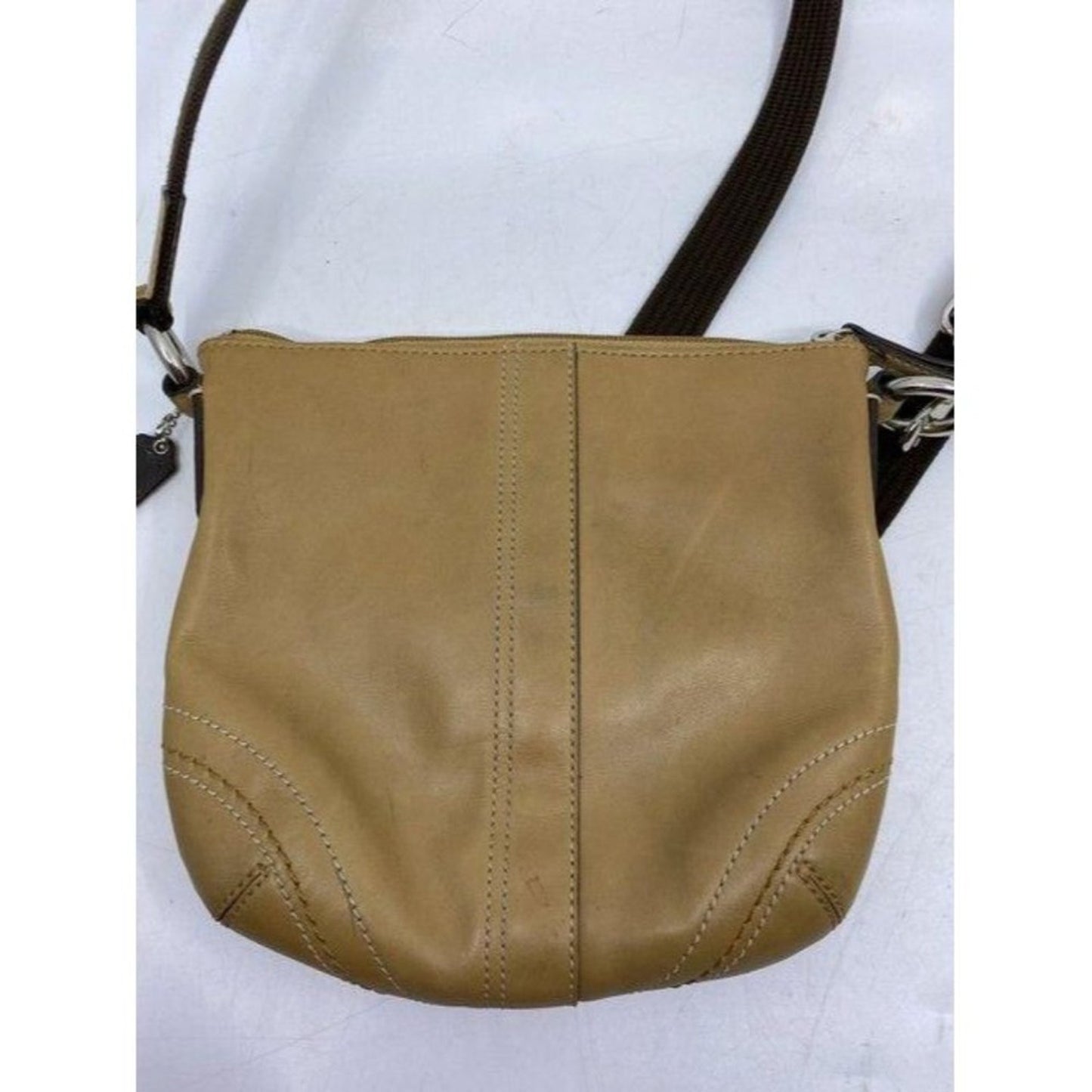 coach small tan leather cross body bag